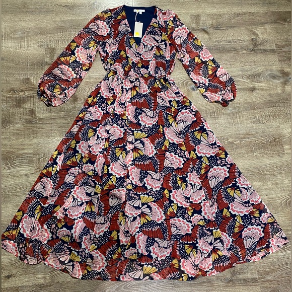 Boden Floral Metallic Detail Maxi Dress - Picture 7 of 16